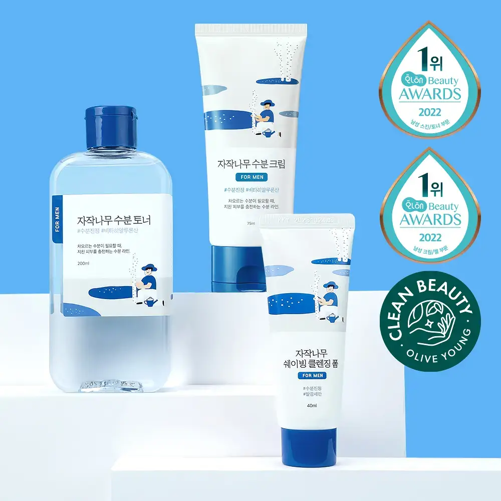 [청량보습] 라운드랩 포 맨 자작나무 토너/크림 2종 기획 (+쉐이빙폼 40ml)